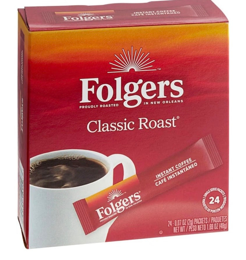 Folgers Classic Roast Instant Coffee Packets — 24 packets