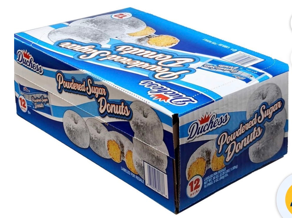 Duchess Mini Powdered Sugar Donuts — 12 packs